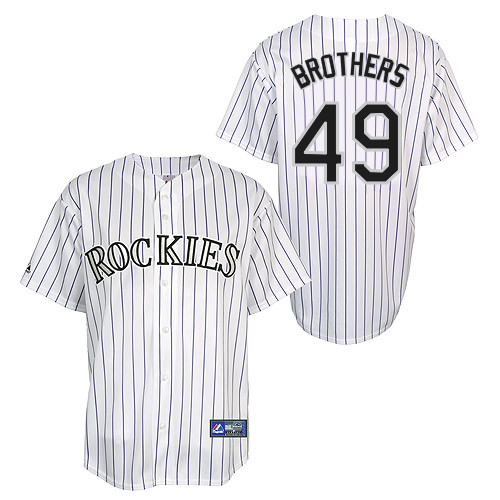Rex Brothers #49 Youth Baseball Jersey-Colorado Rockies Authentic Home White Cool Base MLB Jersey